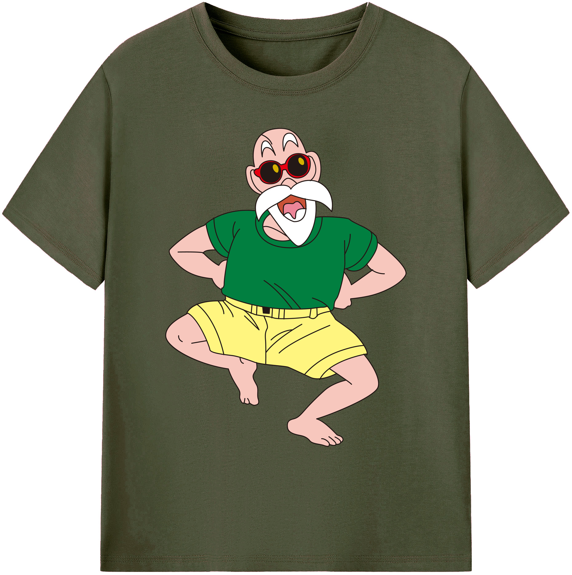 （画像用） ドラゴンボール 亀仙人（かめせんにん） DRAGON BALL Master Roshi Kame Sennin 綿100％ メンズ半袖Tシャツ｜肌触りやわらか＆通気性
